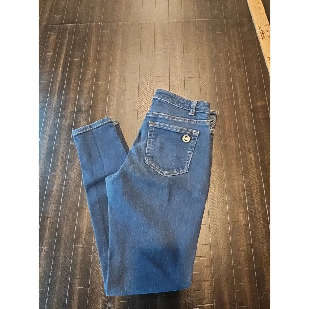 Michael Kors Women Blue Straight‎ Leg Denim Jeans Low Rise Sz Reg 4 27x29